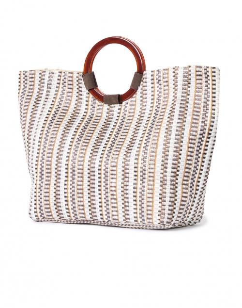 Front image - Casa Isota - Carlotta Beige Multi Woven Cotton Handbag
