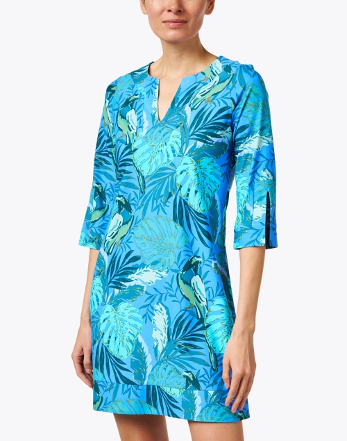 Front image - Jude Connally - Megan Turquoise Print Dress