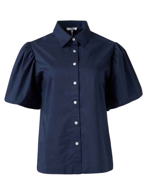 Angelina Navy Puff Sleeve Blouse