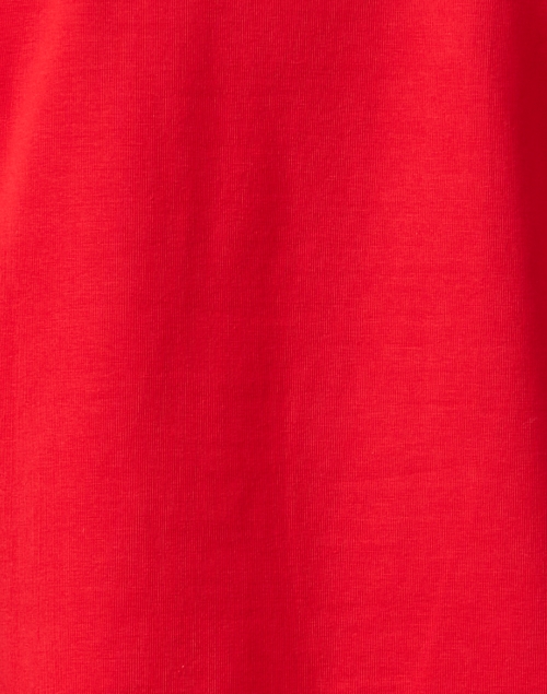 Fabric image - E.L.I. - Red Pima Cotton Ruched Sleeve Top