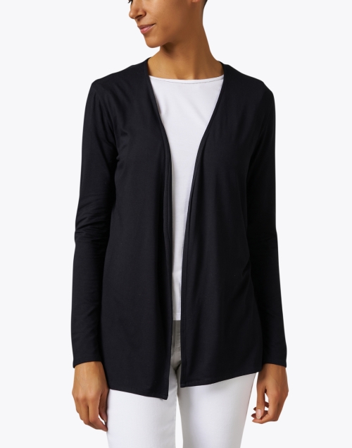 Front image - Majestic Filatures - Navy Soft Touch Cardigan
