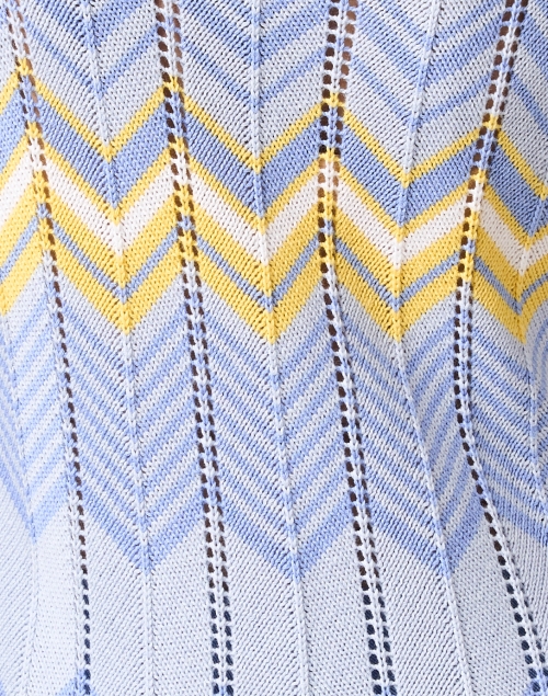 Fabric image - Burgess - Suzy Blue and Yellow Chevron Knit Sweater