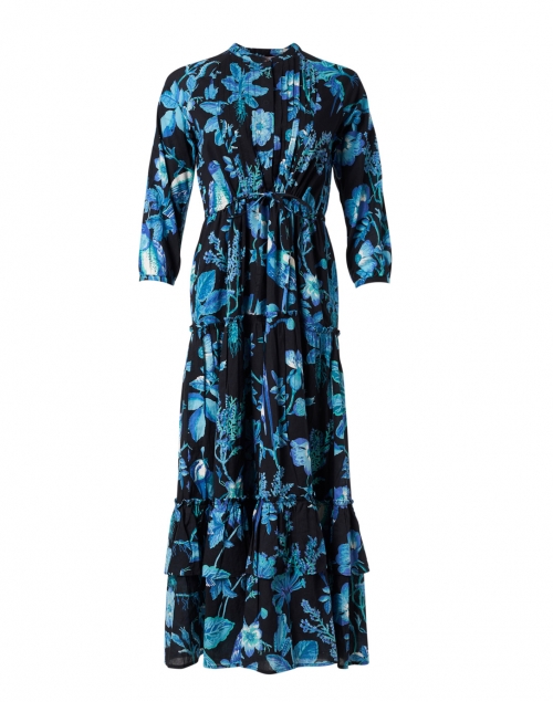 Banjanan - Bazaar Blue and Black Woodland Printed Cotton Dress