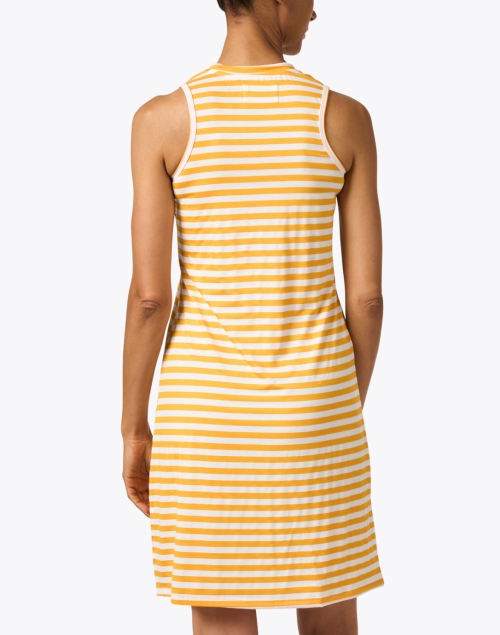 Back image - Southcott - Veronica Mango Striped Cotton Jersey Dress