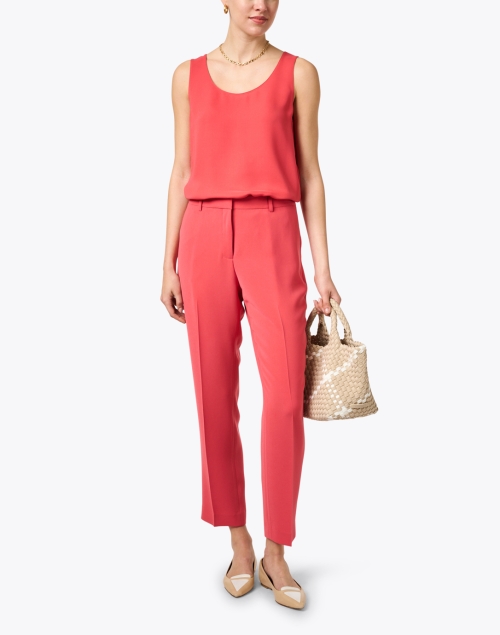 Clinton Coral Pink Crepe Ankle Pant