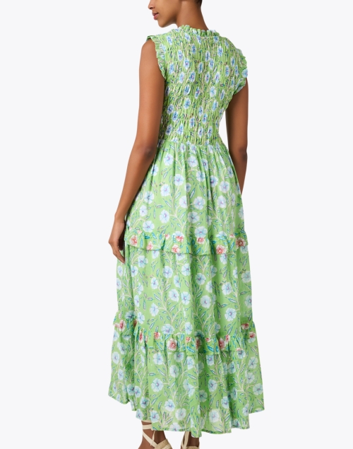 Back image - Oliphant - Amalfi Green Floral Cotton Dress