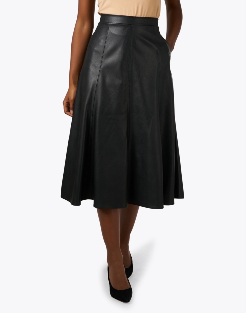 Front image - Kobi Halperin - Vera Black Faux Leather Skirt