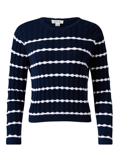 Product image - Blue - Navy Cotton Stripe Sweater