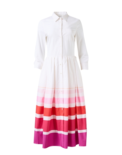 Product image - Sara Roka - Niddi White and Pink Striped Shirt Dress