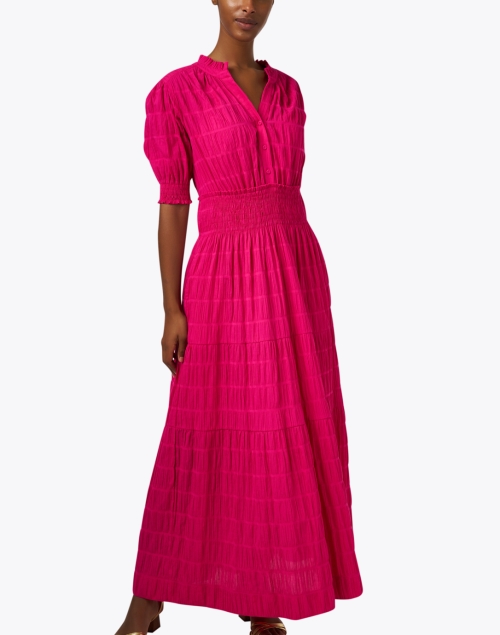 Front image - Purotatto - Pink Plisse Cotton Dress