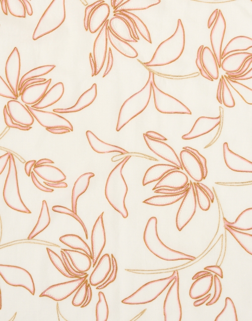 Fabric image - Janavi - Ivory Floral Embellished Wool Scarf