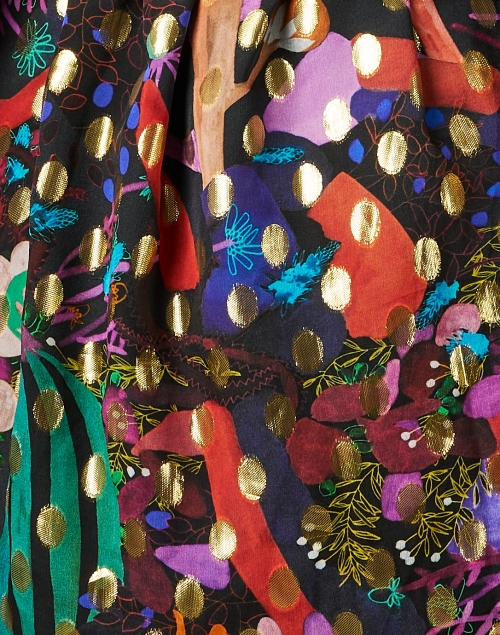 Fabric image - Soler - Raquel Black and Gold Multi Print Top