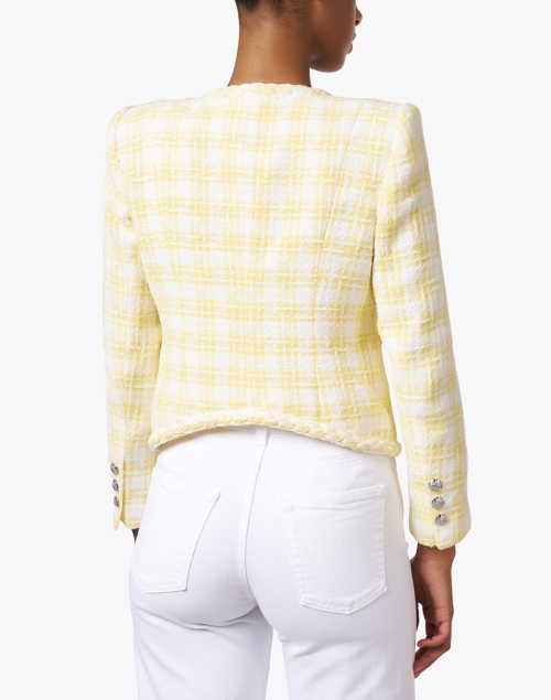 Back image - Veronica Beard - Bryne Yellow Gingham Tweed Jacket