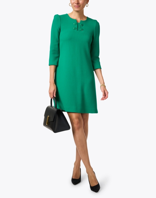 Pippa Green Wool Crepe Dress