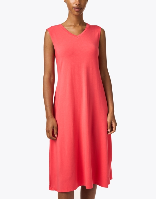 Front image - Eileen Fisher - Pink Stretch Jersey Dress
