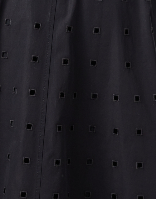 Fabric image - Lafayette 148 New York - Black Eyelet Cotton Shirt Dress