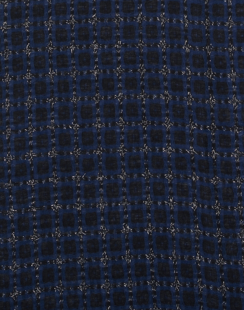Fabric image - Jane Carr - Black and Navy Cashmere Scarf