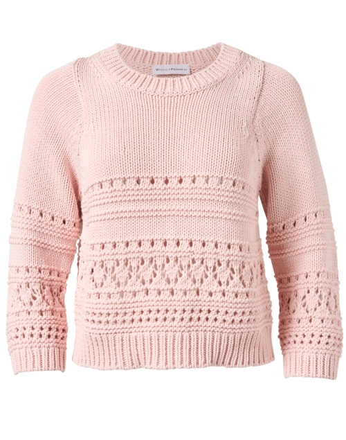 Product image - White + Warren - Pink Cotton Pointelle Sweater