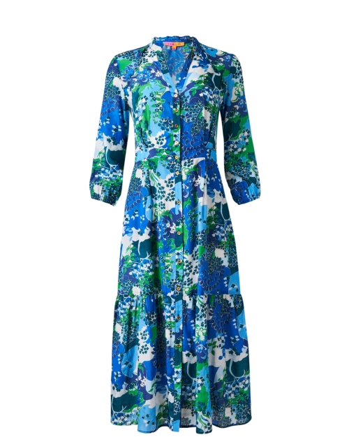 Product image - Vilagallo - Brielle Blue Print Shirt Dress