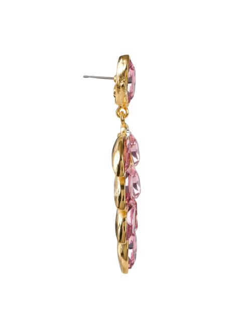 Back image - Kenneth Jay Lane - Gold and Pink Crystal Drop Earrings