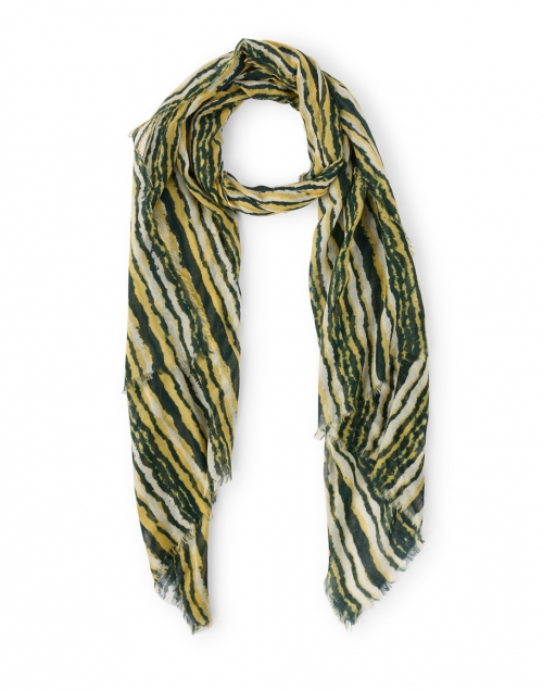 Product image - Amato - Green and Yellow Striped Wool Silk Scarf