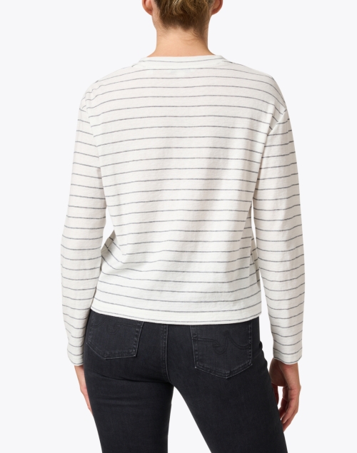Back image - Vince - White Striped Cotton Top