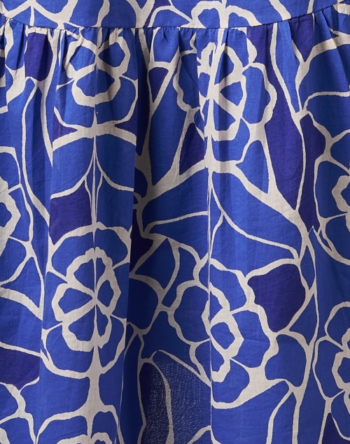 Fabric image - Ro's Garden - Deauville Blue Oahu Print Shirt Dress