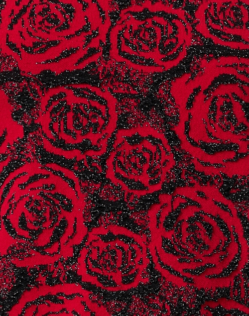 Fabric image - Marc Cain - Red Rose Print Knit Top