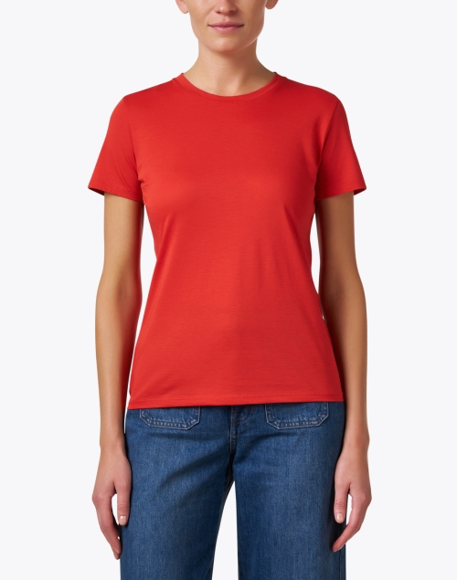 Front image - Vince - Vermillion Red Cotton T-Shirt