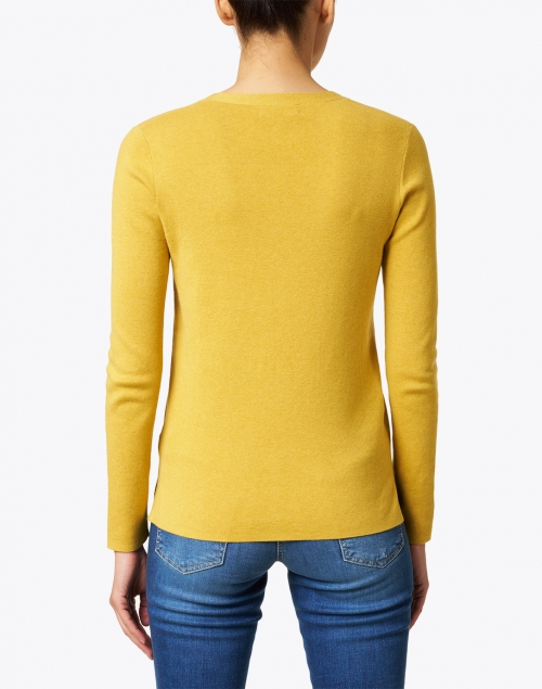 Back image - Repeat Cashmere - Yellow Cotton Henley Sweater