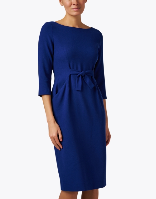 Front image - Jane - Serena Blue Wool Crepe Dress
