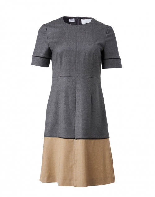 BOSS Hugo Boss - Deflina Grey and Beige Colorblock Dress