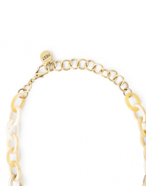 Back image - Nest - Gold Coin Pendant Horn Link Necklace