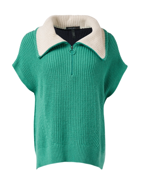 Product image - Marc Cain Sports - Green and Navy Knit Popover