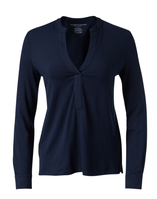 Product image - Majestic Filatures - Navy Soft Touch Henley Top