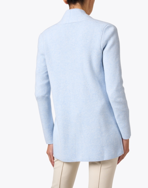 Back image - Kinross - Blue and Grey Reversible Cashmere Cardigan