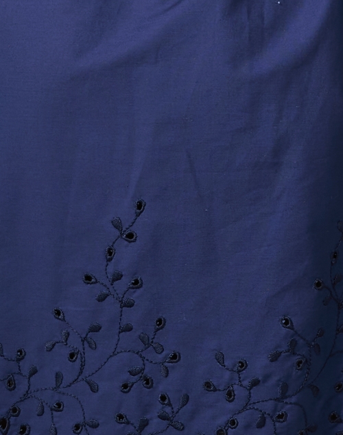 Fabric image - Loretta Caponi - Mila Navy Cotton Eyelet Dress