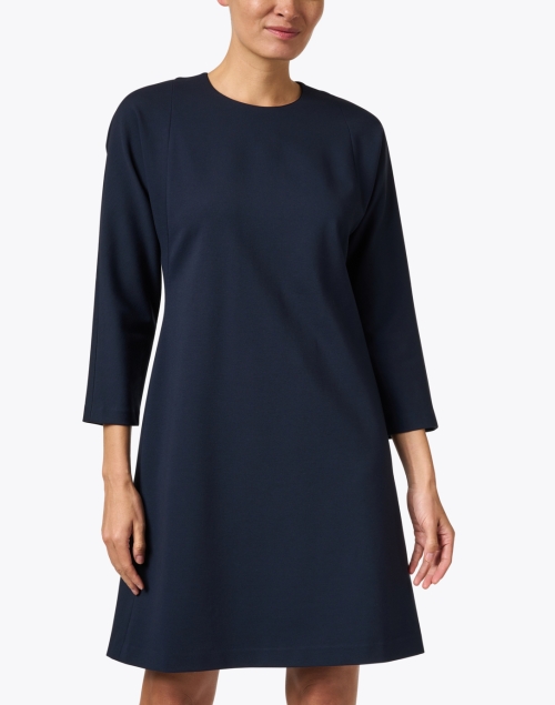 Front image - Lafayette 148 New York - Navy A-Line Dress