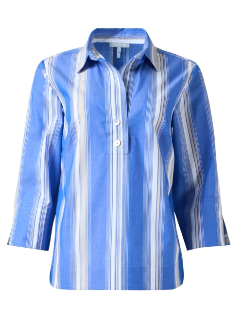 Product image - Hinson Wu - Aileen Blue Multi Striped Cotton Top