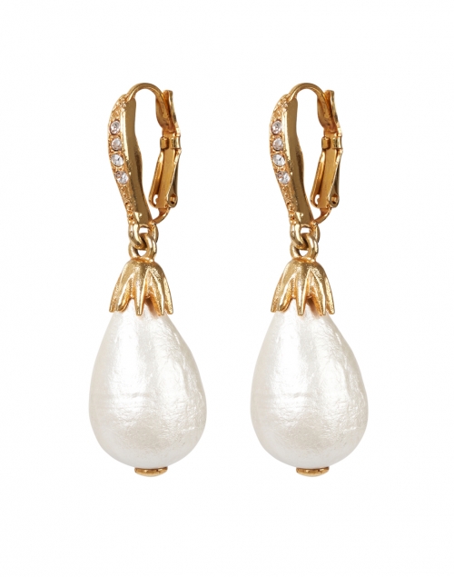 Product image - Oscar de la Renta - Gold Pave Pearl Drop Earrings