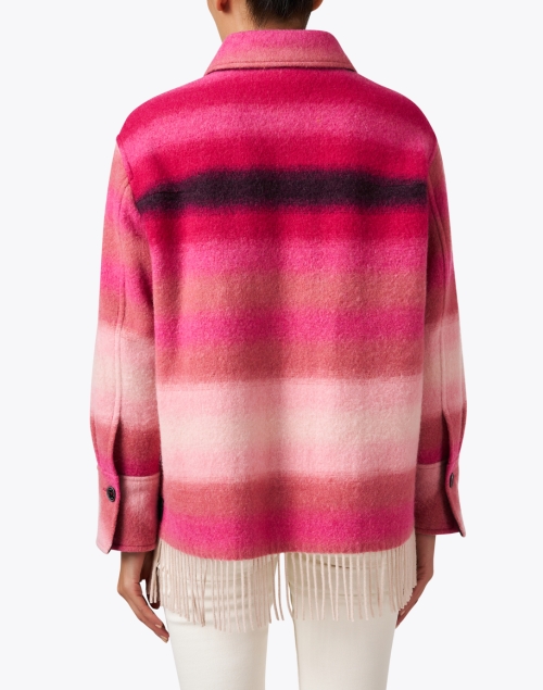 Back image - Marc Cain Sports - Pink Striped Wool Coat 