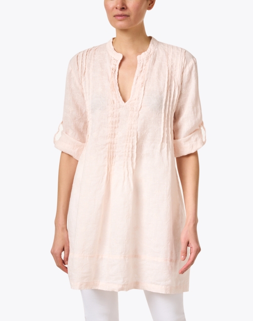 Front image - CP Shades - Regina Pink Chambray Linen Tunic