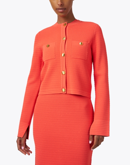 Front image - St. John - Orange Knit Jacket