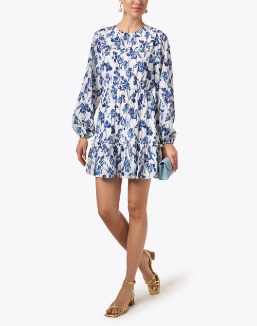 Iris Print Silk Dress