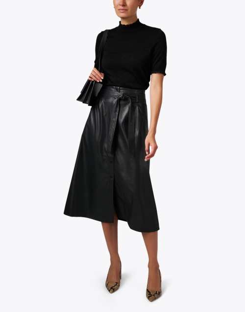 Teagan Black Faux Leather Skirt