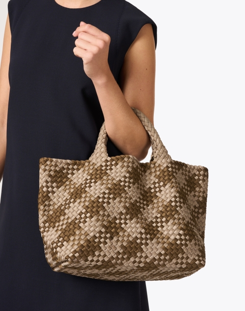 Look image - Naghedi - St. Barths Medium Brown Plaid Woven Handbag