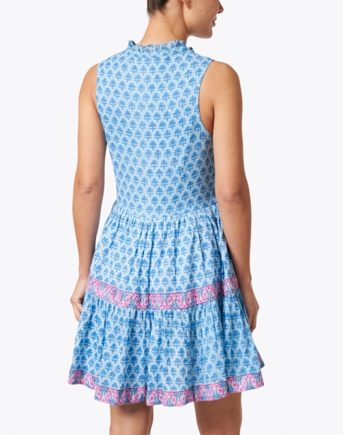 Back image - Oliphant - Fern Blue Print Cotton Voile Dress