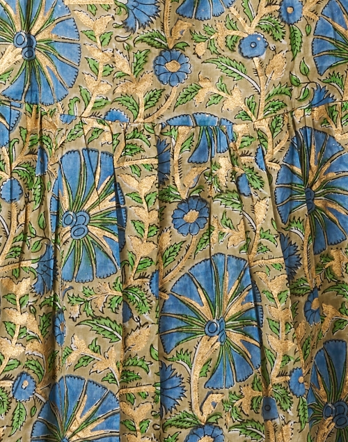 Fabric image - Oliphant - Blue and Gold Print Cotton Dress