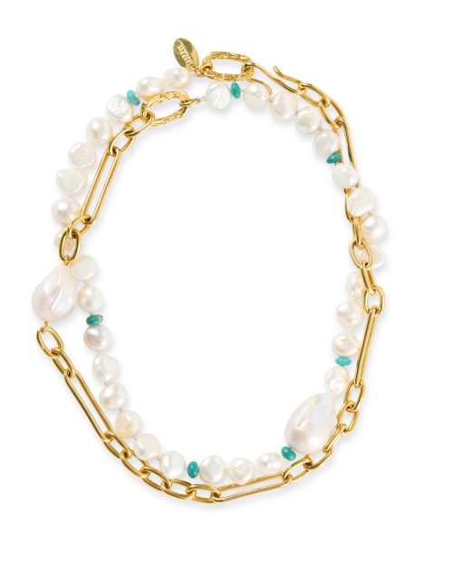 Product image - Lizzie Fortunato - Harbor Turquoise and Pearl Link Necklace
