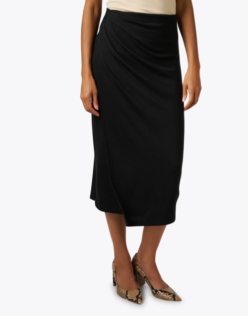 Front image - Vince - Black Jersey Skirt